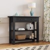 CAVINAS 36 inch Console Table with Drawer,Rustic Entryway Table with 2 Sturdy Shelves for Living Room,Hallway - 2 of 4