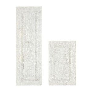 Lux Premium 100% Cotton Tufted Solid Reversible 2 Piece Bath Rug Set – Ultra-Soft, Water-Absorbent, Durable, Machine Washable Bathroom Rug - 1 of 4