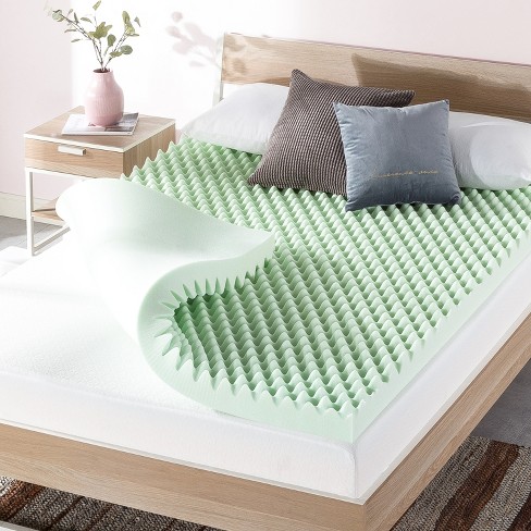 Mellow King Egg Crate Memory Foam Green Tea Infusion 4 Mattress Topper :  Target