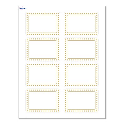 Avery® Name Tags, 2-1/3" x 3-3/8", Gold Border w/ Gold Dots, 80ct