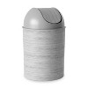 Umbra Mezzo Can 2.5gal Gray Wood: Swing-Top Indoor Trash Can, Bathroom Garbage Bin, 15" Polypropylene, 2.5 Gallon Capacity - 2 of 4