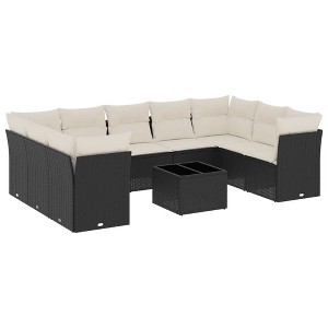 vidaXL Garden Sofa Set Black, Cream - 1 of 4