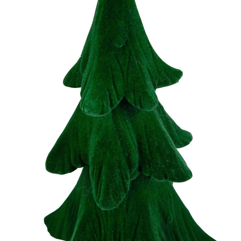 Northlight 12" Flocked Green 3-D Pine Tree Christmas Decoration, 3 of 4