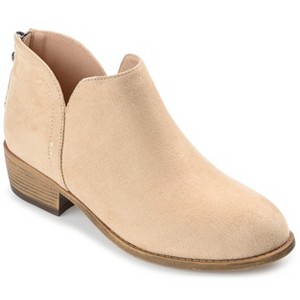 Journee Collection Womens Livvy Back Heel Zip Stacked Heel Booties - 1 of 4