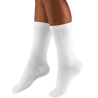 Truform Compression Socks, 15-20 mmHg, Men's Crew Length Mid-Calf Cushion Foot Socks