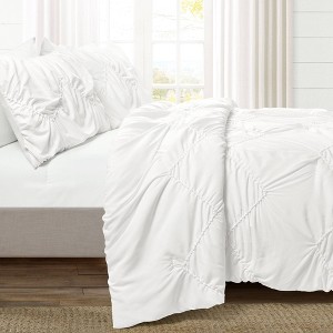 Ruched Chevron Comforter Set - Lush Décor - 1 of 4