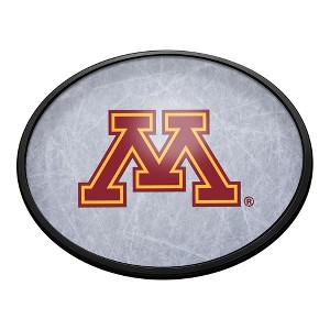 College Hockey Ice Rink Design Oval Slimline Lighted Wall Sign - 1 of 4