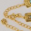 Anna-Kaci Women's Waist Chain Belt with Rectangular Links and Turquoise Stone Accents - 4 of 4