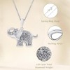 GILDED Sterling Silver Necklace with Natural Round-Cut Diamond Animal Shaped Pendant, 18-inch Silver Chain, 1/4 Carats Total Weight Diamonds - 2 of 4