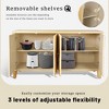 Okak Functional Sideboard Buffet, Intaglio Storage Cabinet with 4 Doors & Pine Legs, Coffee Bar Cabinet for Kitchen Living Room Bedroom - 3 of 4