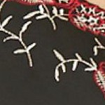 black floral embroidery