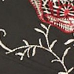 black floral embroidery