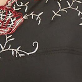 black floral embroidery