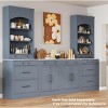83" Tall Kitchen Pantry Cabinet with Faux Marble Top,  5 Drawers & Open Shelves, Storage Cabinet for Dining Room or Living Room-The Pop Home - 2 of 4