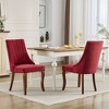 CENGHU Rayon Cloth Flocking Linen Dining Chairs Set of 2, Comfy Fabric Upholstered Accent Chairs with Curved Solid Wood Legs for Dining Room - 4 of 4