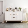Fluted Sideboard Cabinet with 3 Drawers & 2 Doors, 47.2 Inch Storage Buffet for Kitchen, Living Room, Entryway - 2 of 4
