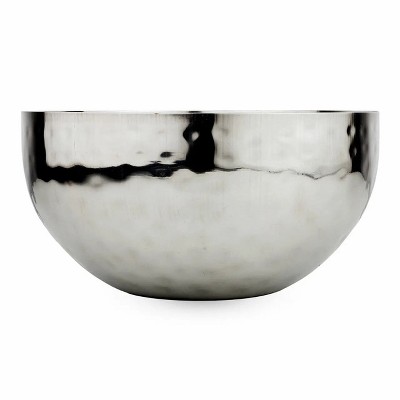 Polished Stainless Steel 9-Inch Hammered Fruit Bowl