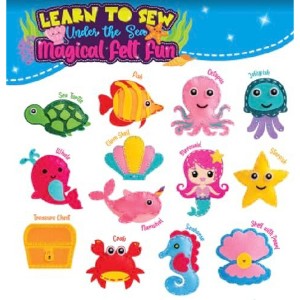 GirlZone Under the Sea Sewing Kit for Kids, Fun and Easy Embroidery Crafts, Adorable Sea Creature Felt Projects for Ages 6 and Up - 1 of 1