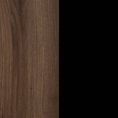 Flam Scandinavian Chic 2-Drawer Nightstand in Natural Walnut & Matte Black
