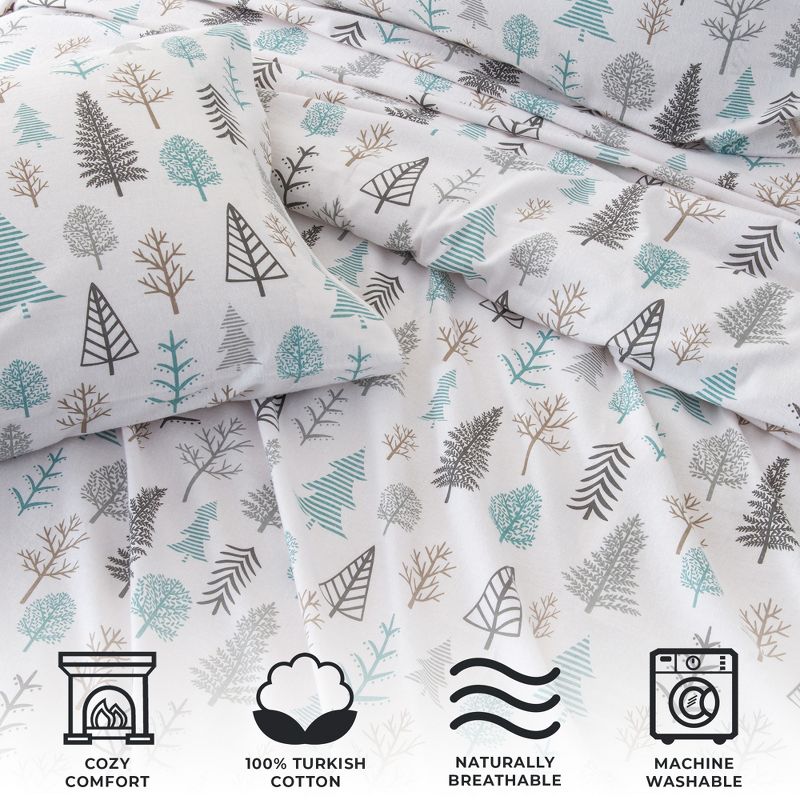 Great Bay Home Cotton Printed Flannel Sheet Set, 3 of 8