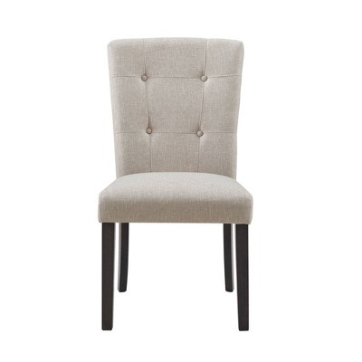 Beige Linen Upholstered Tufted Side Chair Set