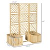Resenkos Decorative Privacy Screen Outdoor Divider, Decorative Outdoor Privacy Screen, 3 Trellis Plant Support Panels with 4 Self-Draining Planters, - 2 of 4