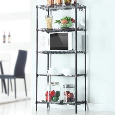 DIY 5-Tier Metal Storage Shelf, Multi-Use Organizer Rack for Kitchen, Bathroom, Office, Bedroom & Living Room