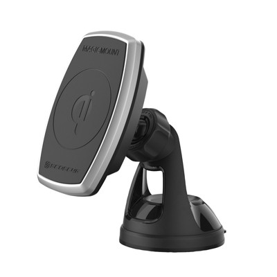Scosche MagicMount Pro Window/Dash Magnetic Mount with 10W Qi Wireless Car Charger - Black/Silver