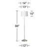 360 Lighting Abba Modern Floor Lamp Standing 66" Tall Brushed Nickel Silver Metal White Hardback Drum Shade for Living Room Bedroom Office House Home - image 3 of 3