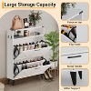 Entryway Shoe Cabinet with Flip-Up Doors, with 2 Flip-Up Drawers & Large Open Storage, Modern Storage Cabinet for Closet, 16-20 Pair Capacity - 4 of 4