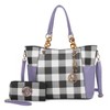 MKF Collection Bonita Checker Tote & Wallet Set - Stylish Vegan Leather Bag by Mia K - 2 of 4