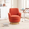 Ridstar Accent Chair and Armchairs with Gold Stainless Steel Base For Living Room & Bedroom-Orange - 3 of 4