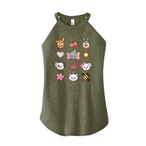 Women's - Disney Classics - Character Group With Icons Graphic High Neck Tank - 1 of 2