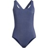 Lands' End Women's Chlorine Resistant Scoop Neck X-Back High Leg Soft Cup Tugless Sporty One Piece Swimsuit - 3 of 4