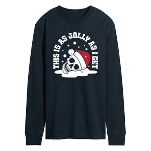Men's - Instant Message - Skeleton Jolly As I Get Long Sleeve Graphic T-Shirt - 1 of 4