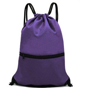 Drawstring Backpack, Lightweight Sports Gym Sack for Men & Women, Durable Cinch Snackpack for Beach - 1 of 4