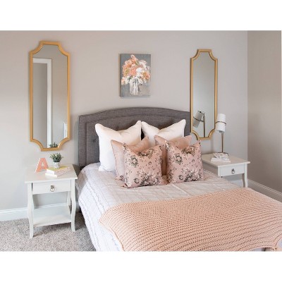 Gold Scallop Full-Length Rectangular Wood Wall Mirror