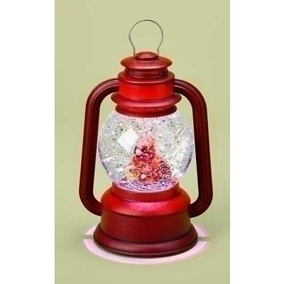 Roman 8" LED Lighted Swirling Red Cardinal Bird Christmas Snow Globe Glitterdome Lantern