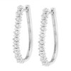 Haus of Brilliance Silver 1/4 cttw Miracle-Set Round-Cut Diamond Hoop Earring - 4 of 4