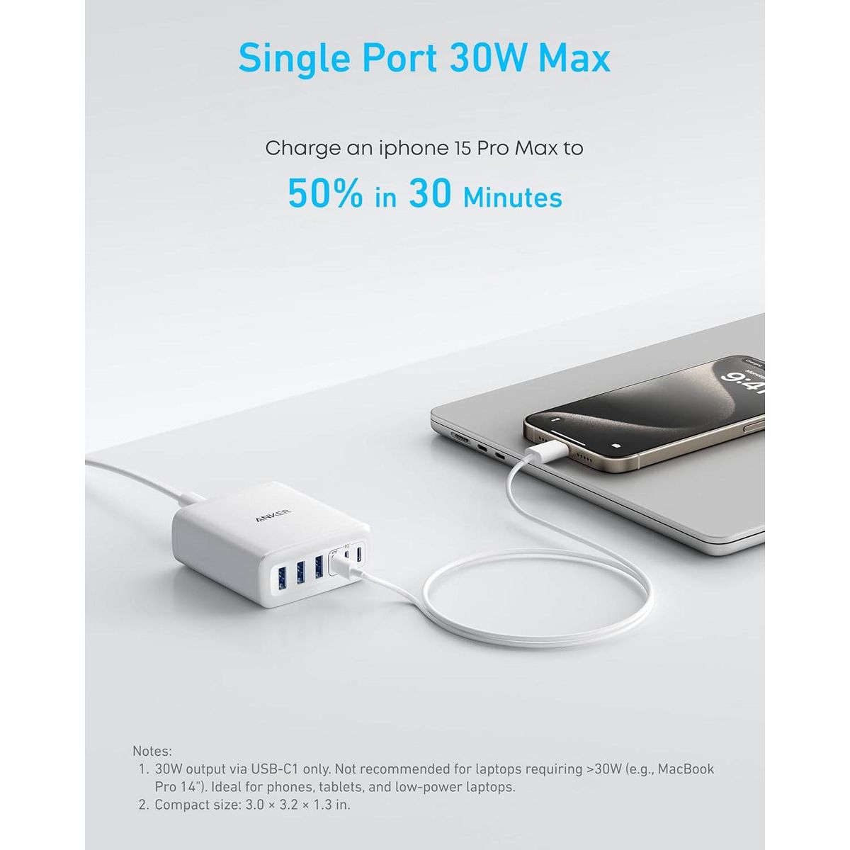 Anker Desktop Charger, Fast Charging USB C Charger - thumbnail 3