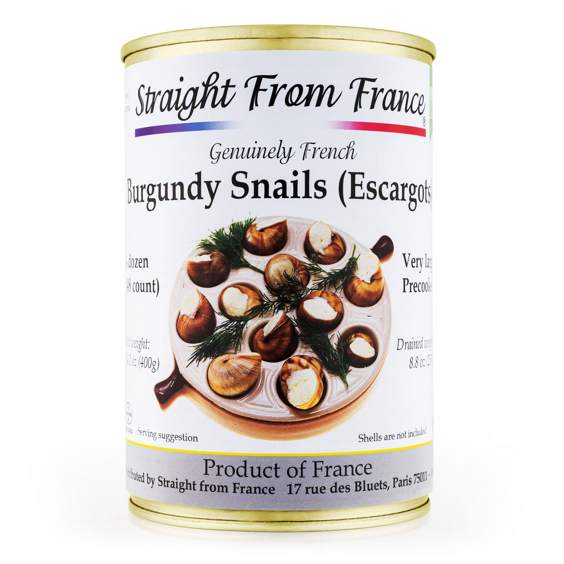 Straight from France French Helix Pomatia Wild Burgundy Canned Escargots Snails 4 Dozen