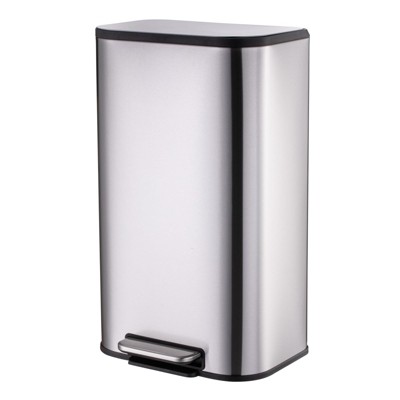 Whizmax Stainless Steel Gallon Trash Can with Lid, Foot Pedal Step Bin, Removable Inner Bucket for Kitchen, Office, Bedroom & Living Room