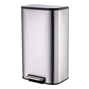 Whizmax Stainless Steel Gallon Trash Can with Lid, Foot Pedal Step Bin, Removable Inner Bucket for Kitchen, Office, Bedroom & Living Room - 1 of 4