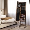 Tangkula Jewelry Mirrored Cabinet Armoire Organizer Storage Box w/ Stand Christmas Gift - 2 of 4
