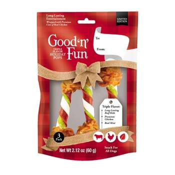 Good 'n' Fun Holiday Double Pops Adult Dog Treat with Chicken & Beef Flavor - 2.12oz/ 3ct