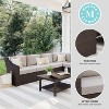 Martha Stewart Bedford Indoor-Outdoor Modular Patio 6-Seat Sectional Sofa in Rattan Wicker with All-Weather Cushions - 3 of 4