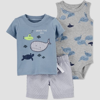 Image of Baby Boys' Whale Top & Bottom Set - Just One You® made by carter's Blue 6M