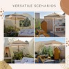 LAGarden 7 Ft Fringe Umbrella Replacement Canopy Top Cover Boho Outdoor Deck,Khaki with Tassels,BH7W-10P - 4 of 4