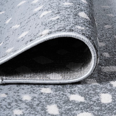 Modern Abstract Antelope 4' x 6' Light Gray Synthetic Area Rug