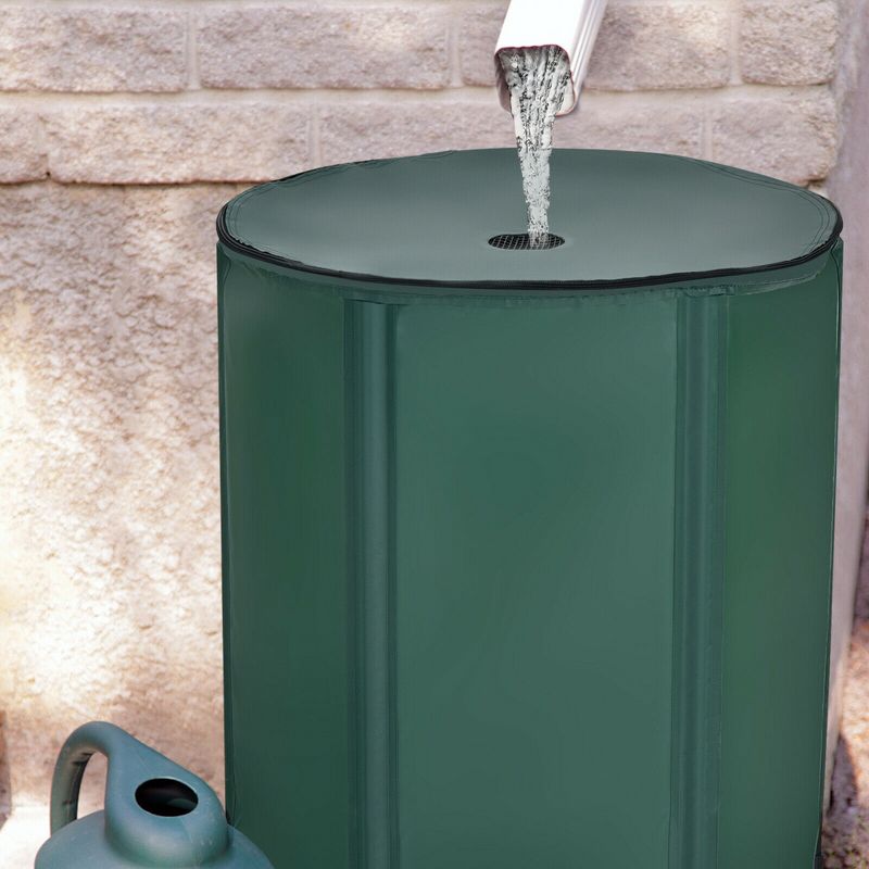 Costway 53 Gallon Portable Rain Barrel Water Collector Collapsible Tank w/Spigot Filter, 3 of 11